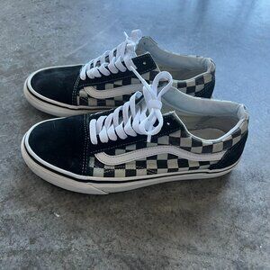 Vans Old Skool Primary Check Sneakers Black & White 6.5 M / 8 W